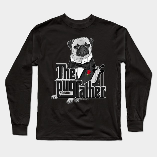 The Pugfather Long Sleeve T-Shirt by darklordpug